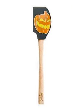 Tovolo Spatulart Black and Orange Jack-O-Lantern Pumpkin 12.5" Silicone Spatula